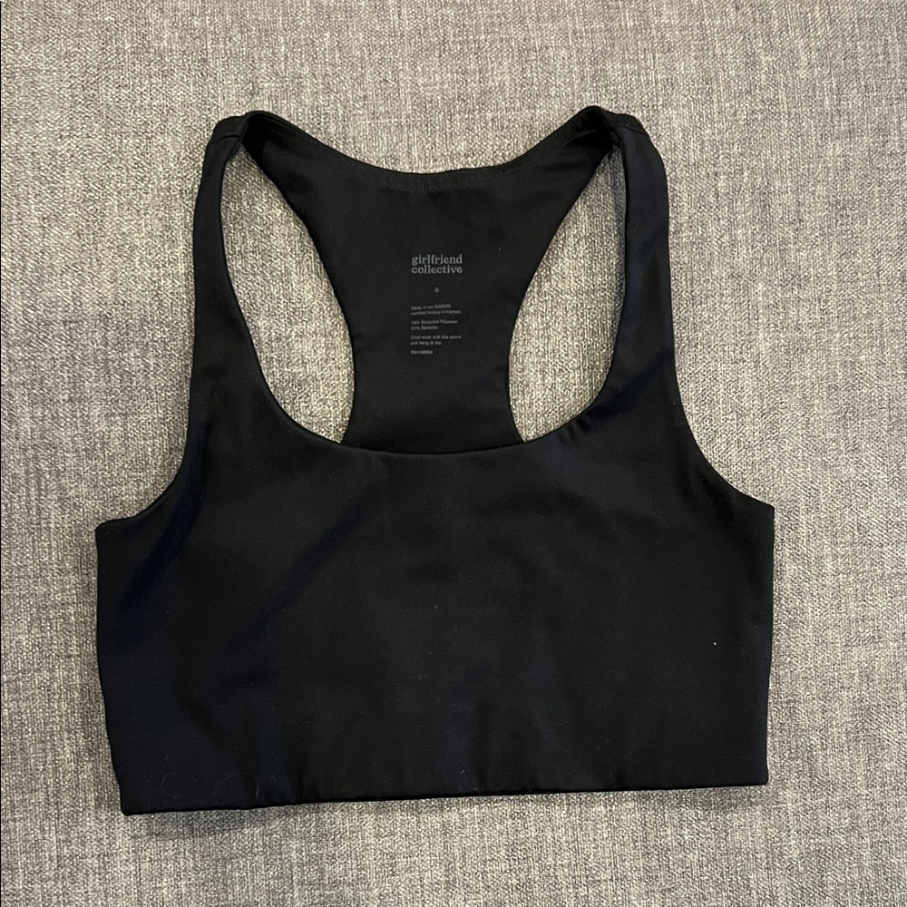Girlfriend Collective Paloma Black Racerback Sports Bra